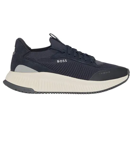 Mens Ttnm Evo Suede Trainers Navy Boss