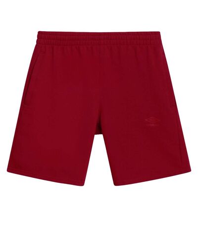 Mens Fleece Logo Casual Shorts Tibetan Red Umbro