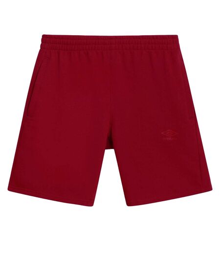 Mens Fleece Logo Casual Shorts Tibetan Red Umbro