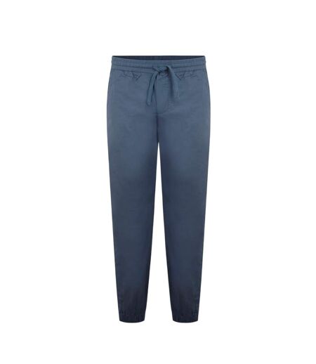 Mens Cotton Poplin Trousers Blue Fabric