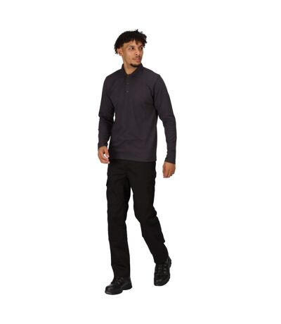 Mens Long-sleeved Polo Shirt Seal Grey Regatta Professional