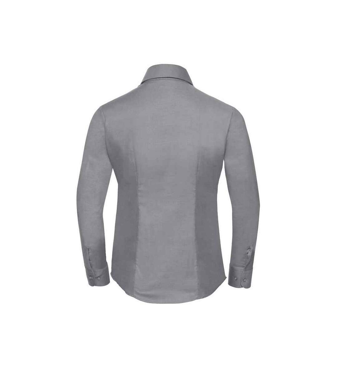 Womens/ladies Oxford Easy-care Long-sleeved Shirt Silver Russell-2