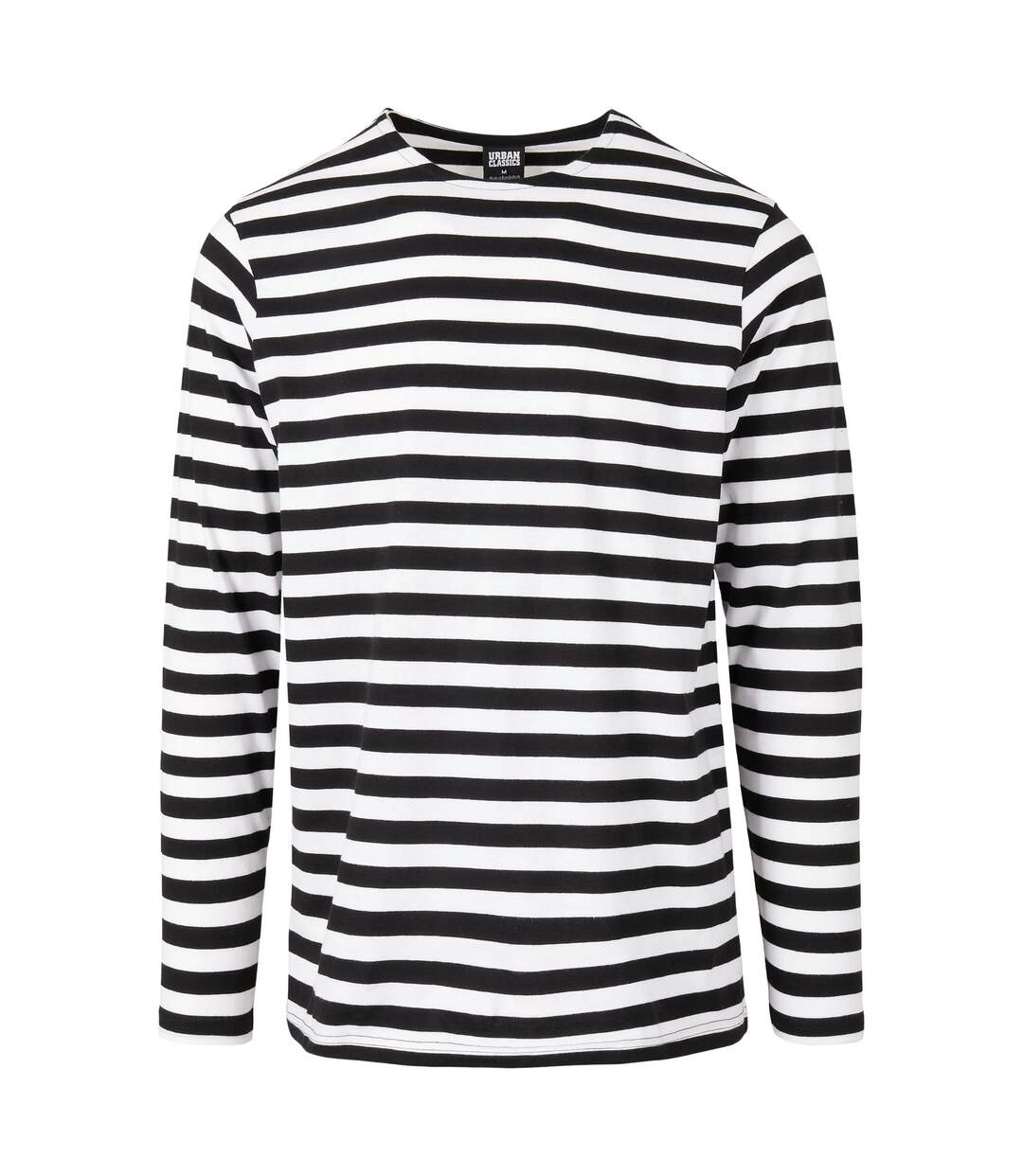 T-shirt Manches Longues Motif/style Rayé Homme Blanc Noir Urban Classics-1