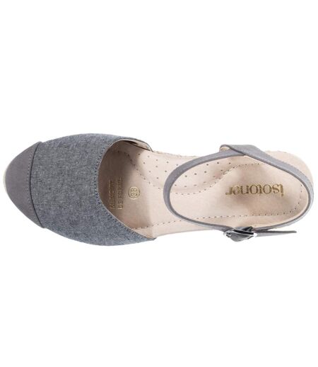 Isotoner Espadrilles femme à talon de 6 cm, ultra confortable, semelle à mémoire de forme