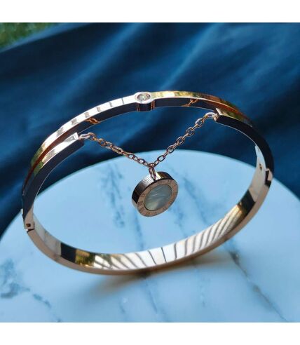 Two Layer Roman Dangle Dual Colour Roman Charm Bracelet Bangle