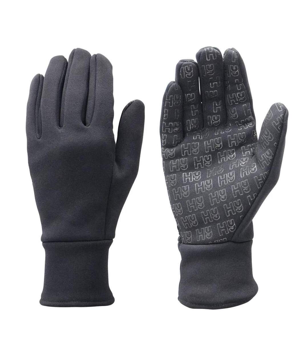 Unisex Adult Gripped Fleece Gloves Black Hy-3