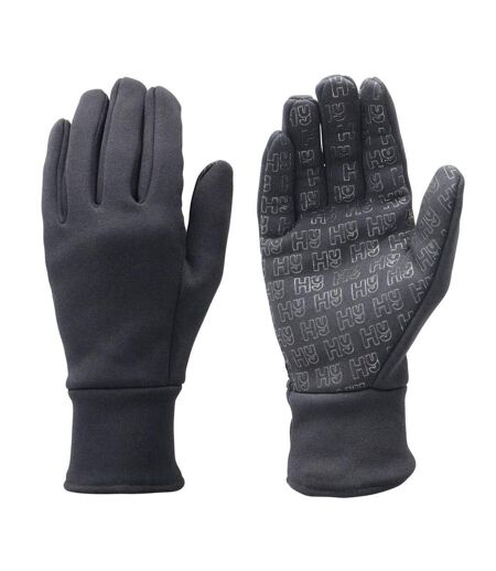 Unisex Adult Gripped Fleece Gloves Black Hy