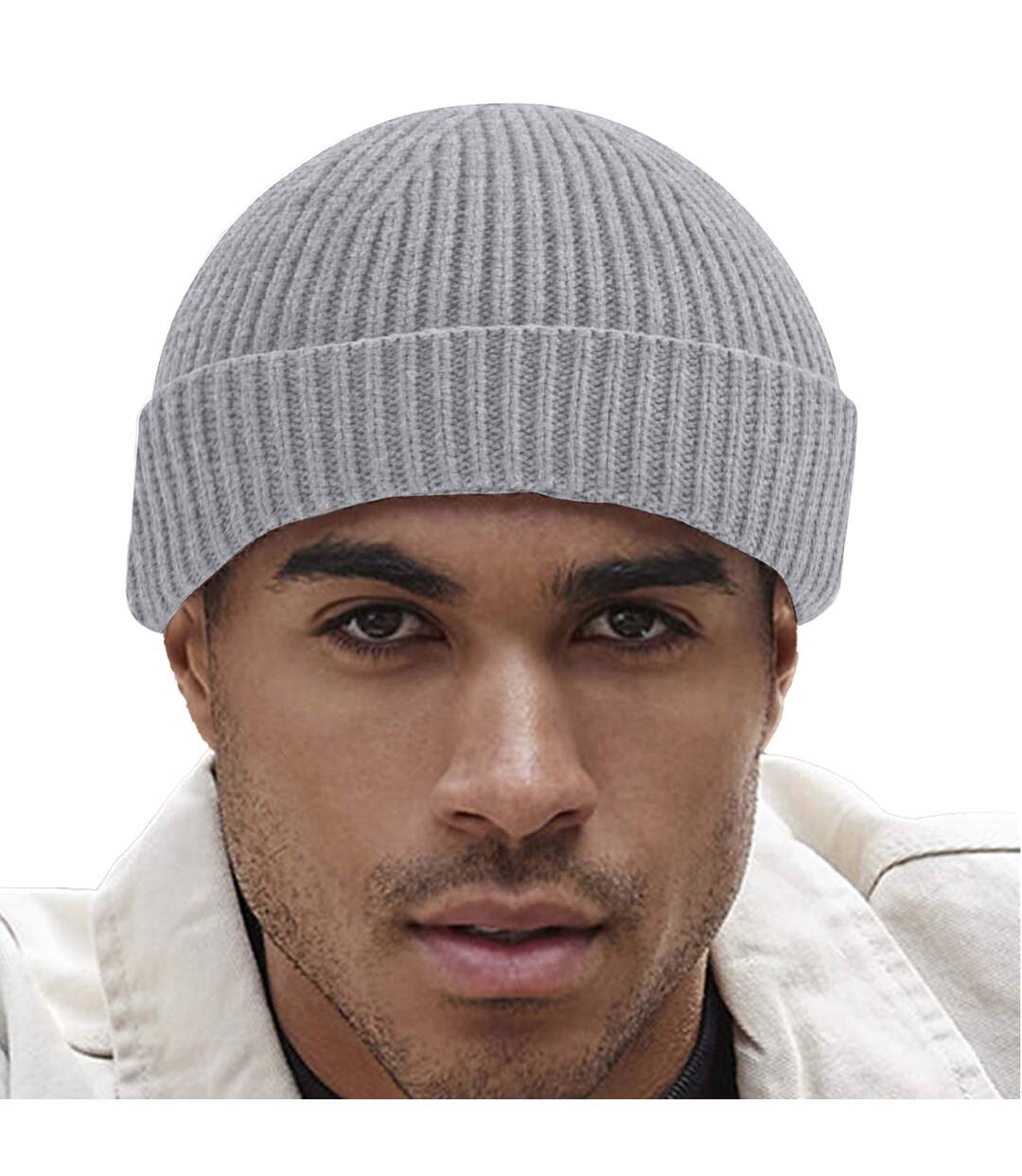 Beechfield Engineered Knit Ribbed Beanie (Light Grey) - UTPC3939-3