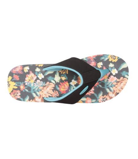 Womens/ladies Swish Floral Flip Flops Red Animal