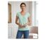 Tee-shirt Mayflower Djibouti4 en coton bio : la douceur du vert sauge et des fronces féminines-5