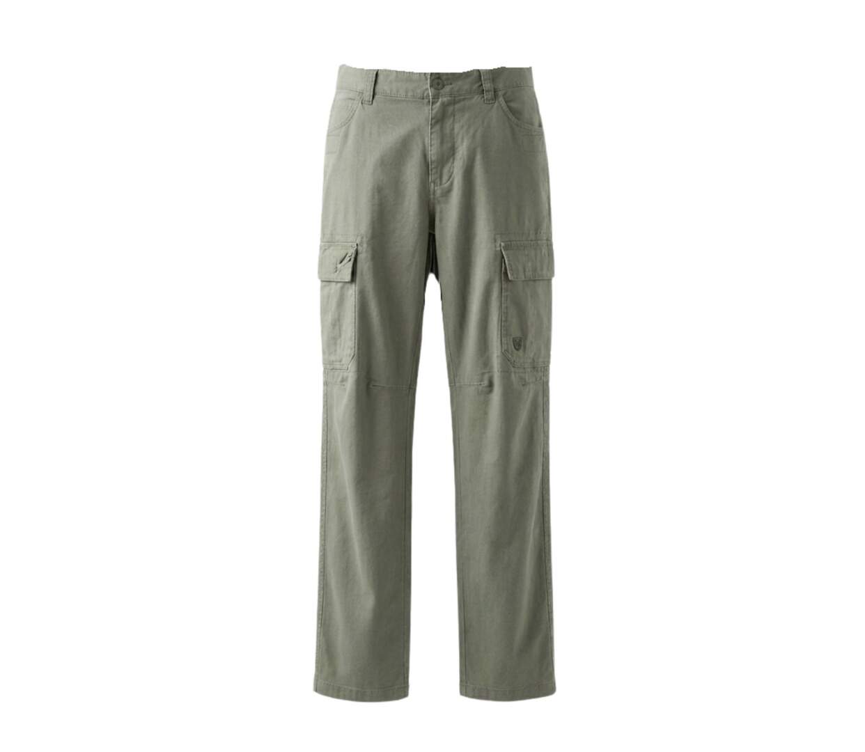 Pantalon Cargo en Toile Canvas 100% Coton Vert Tilleul-3