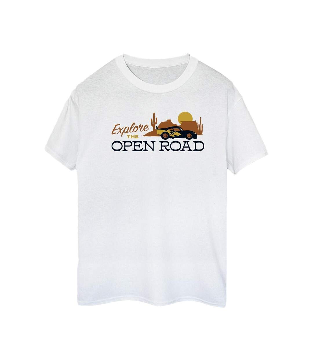 Disney - T-shirt CARS EXPLORE THE OPEN ROAD - Femme (Blanc) - UTBI16228-1