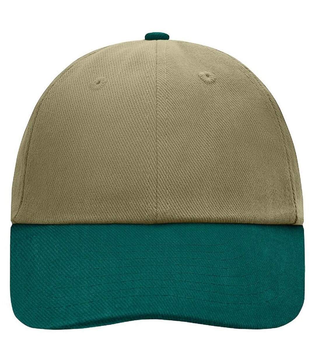 Casquette à visière coton - MB6111 - beige et vert foncé