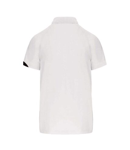 Kariban Proact Mens Short Sleeve Quick Dry Polo Shirt (White/ Black/ Storm Grey)