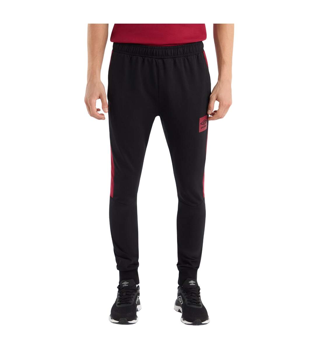 Mens terrace jogging bottoms black/tibetan red Umbro-1