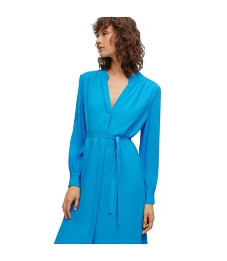 Robe Chemisier Mi-longue Manches Longues Dibanorah Femme Bleu Vif Boss