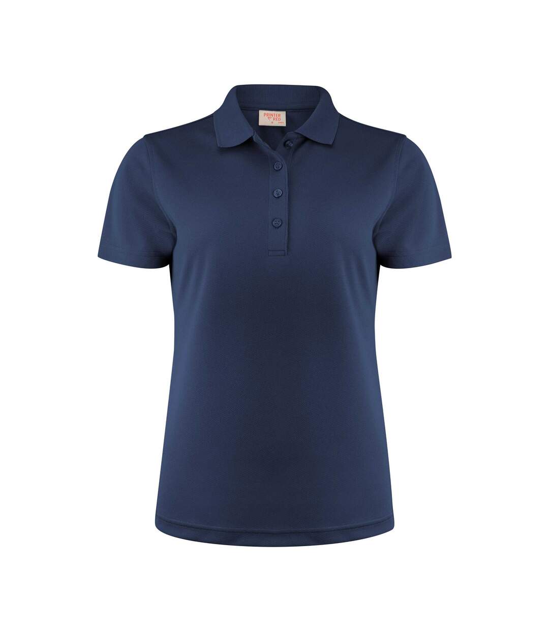 Womens/ladies Smash Polo Shirt Navy Printer RED-1