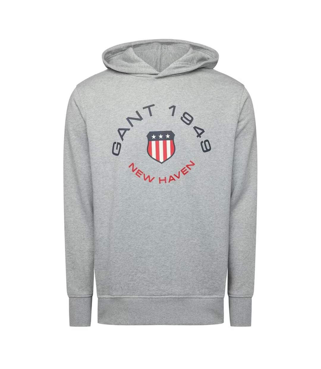 Mens 1949 Pullover Hoodie Light Grey Gant-1
