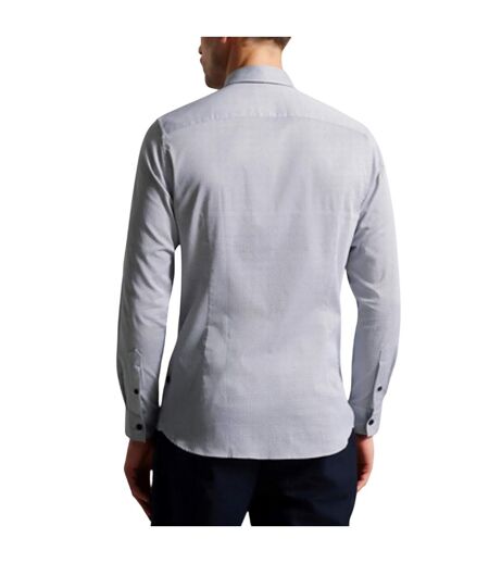 Mens Alham Geometric Long-sleeved Shirt Navy Ted Baker