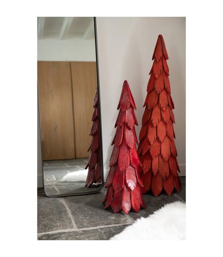 Sapin de Noël en Bois Pieces 120cm Rouge