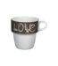 Lot de 6 Mugs Avec Rack  Love 26cl Beige