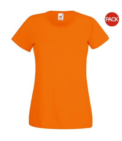 T-shirts manches courtes femmes orange Fruit of the Loom