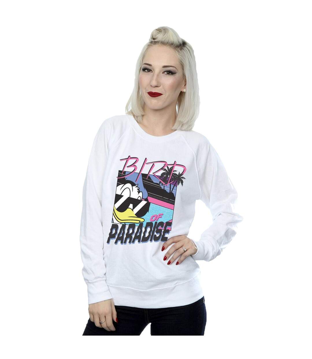 Disney Pull-over Donald Duck Bird Of Paradise - Femmes/Ladies (Blanc) - UTBI27141-2