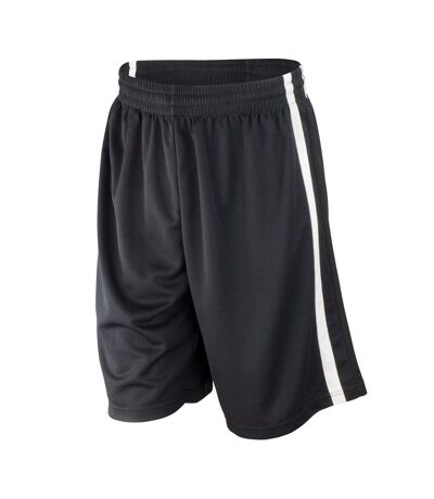 Mens Basketball Shorts Black White Spiro