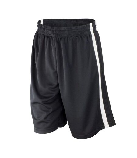 Mens Basketball Shorts Black White Spiro