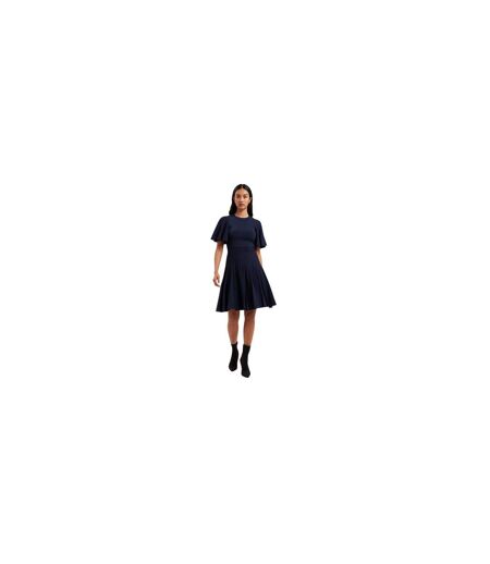 Robe Patineuse Manches Volantées Femme Bleu Marine Ted Baker