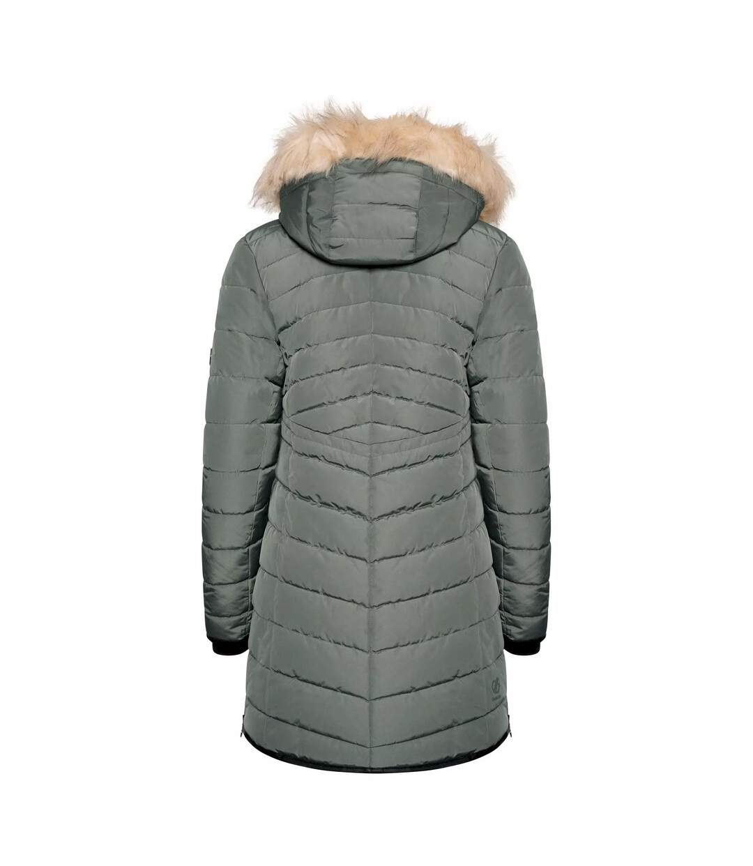 Womens/ladies striking iii long length padded jacket duck green Dare 2B