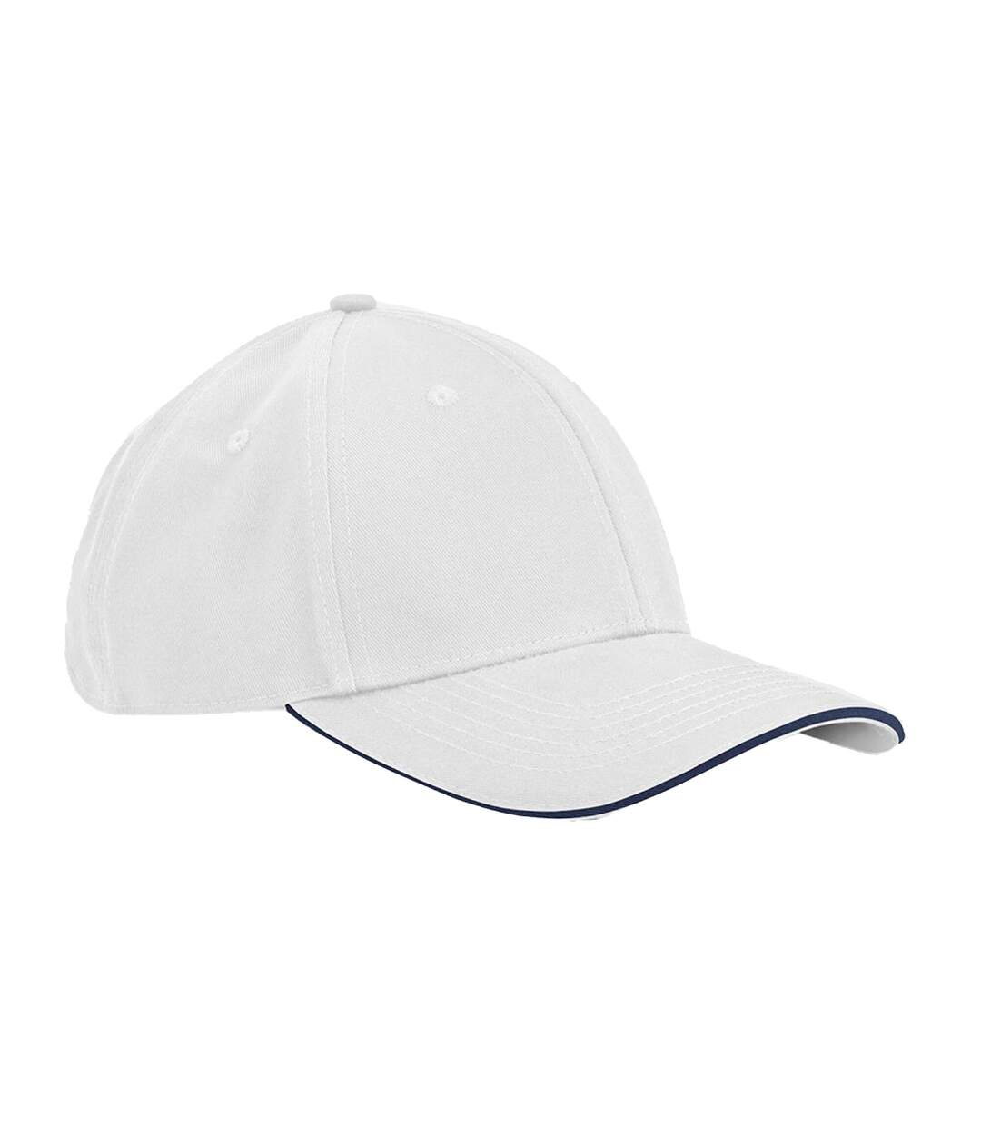 Casquette Earthaware Blanc Bleu Marine Français Beechfield-1