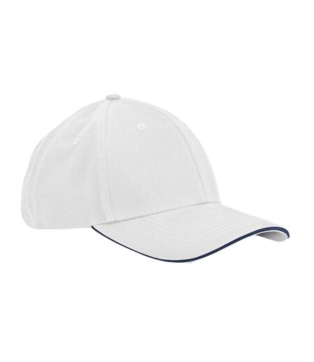 Casquette Earthaware Blanc Bleu Marine Français Beechfield