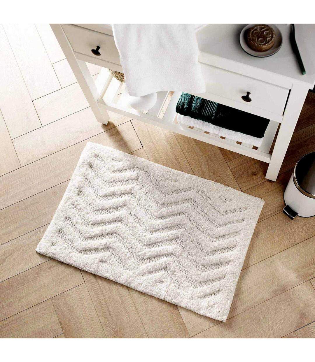 Tapis de Bain Jacquard Angelis 50x80cm Blanc-5