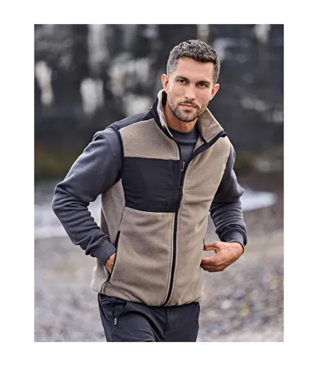 Veste Sans Manches Mountain Fleece Homme Argile Noir Tee Jays