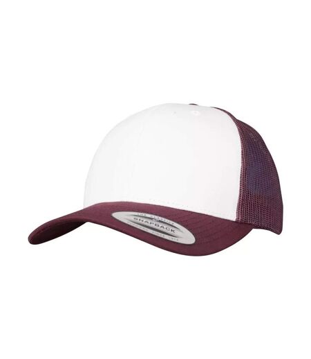 Casquette Trucker Retro Pourpre Blanc Gris Foncé Flexfit