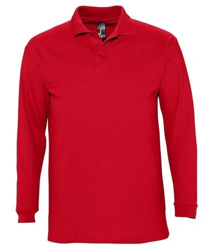 Polo manches longues - Homme - 11353 - rouge