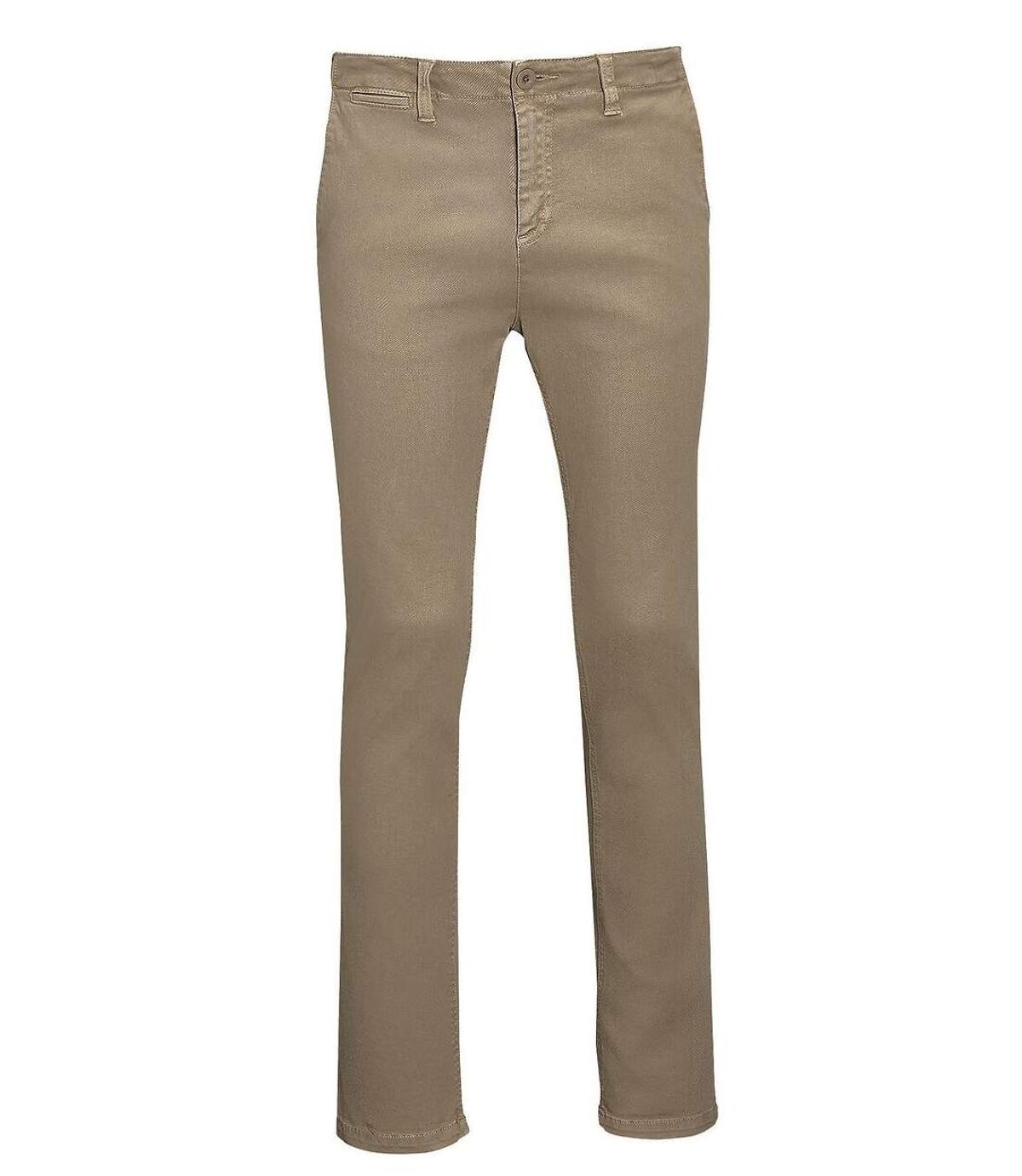 pantalon toile chino stretch homme - 02120 L35 - beige chataigne