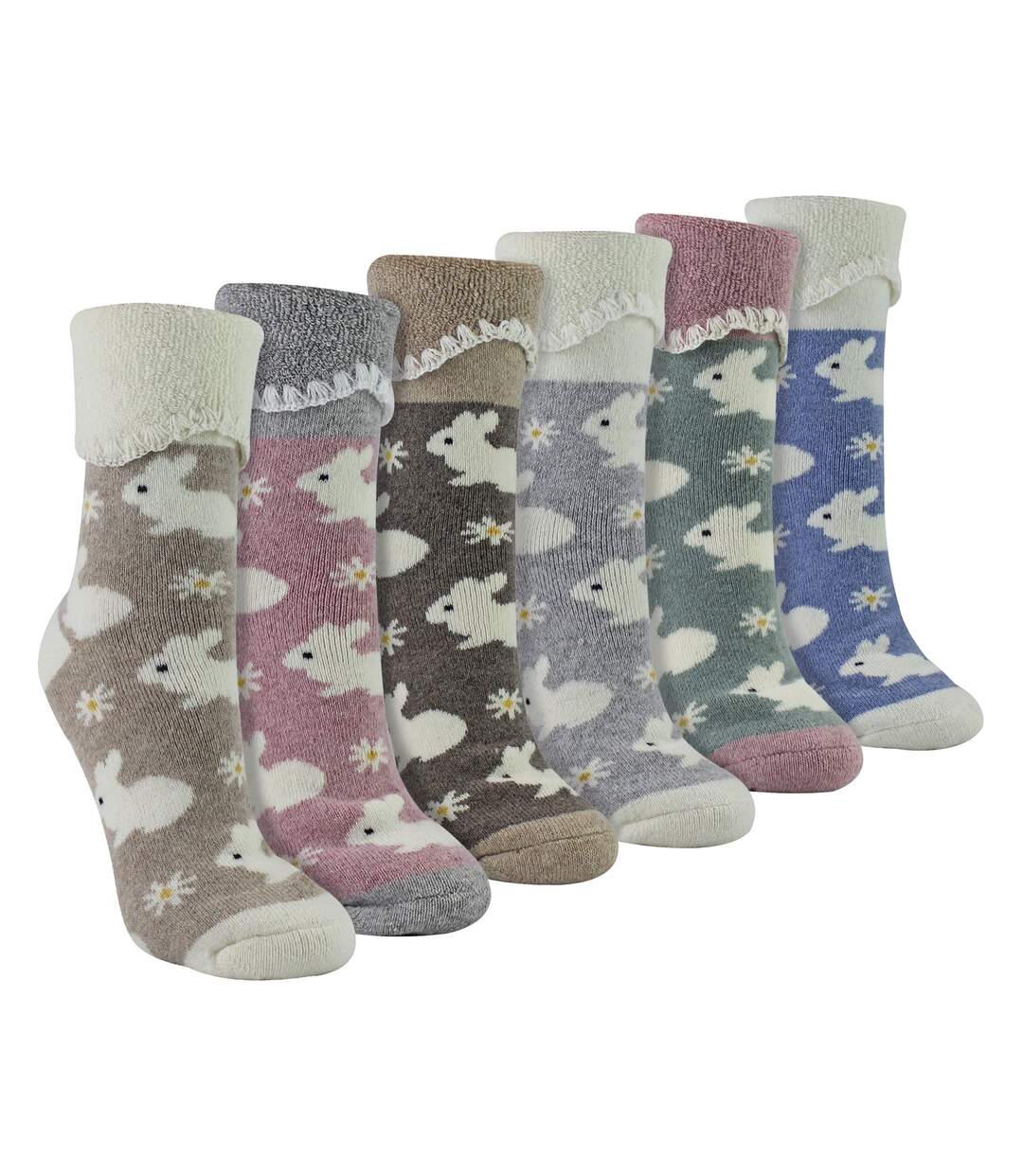 Sock Snob - 6 paires femme de chaussettes de lit épaisses et chaudes en laine-1