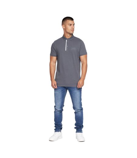 Mens Mcclay Polo Shirt Charcoal Crosshatch
