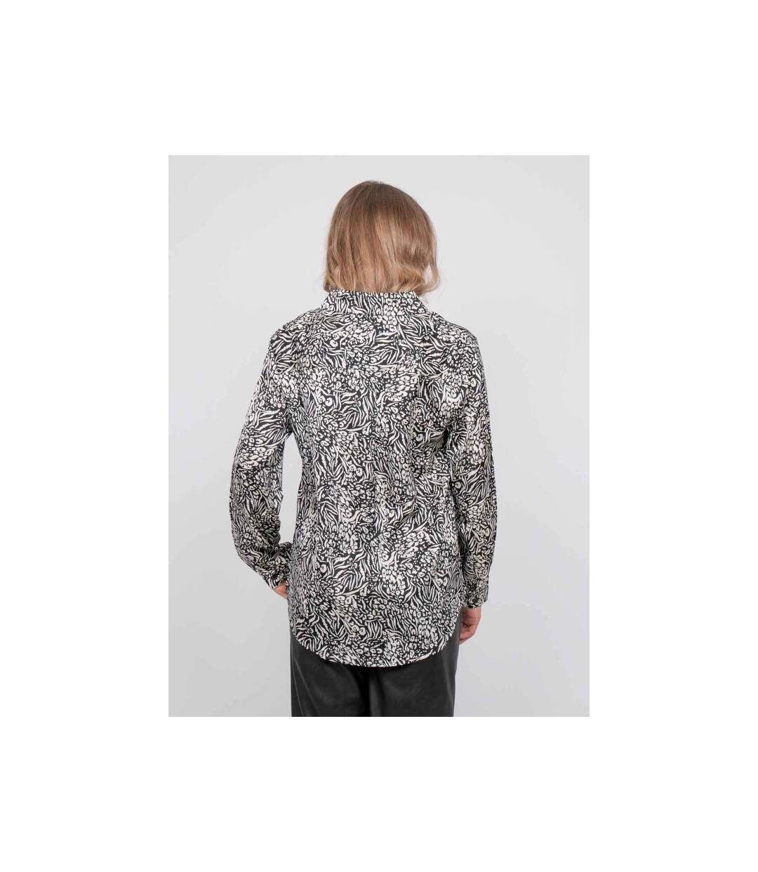 Chemise fluide motif animalier noir et blanc OPHIR - Dona X Lisa-2