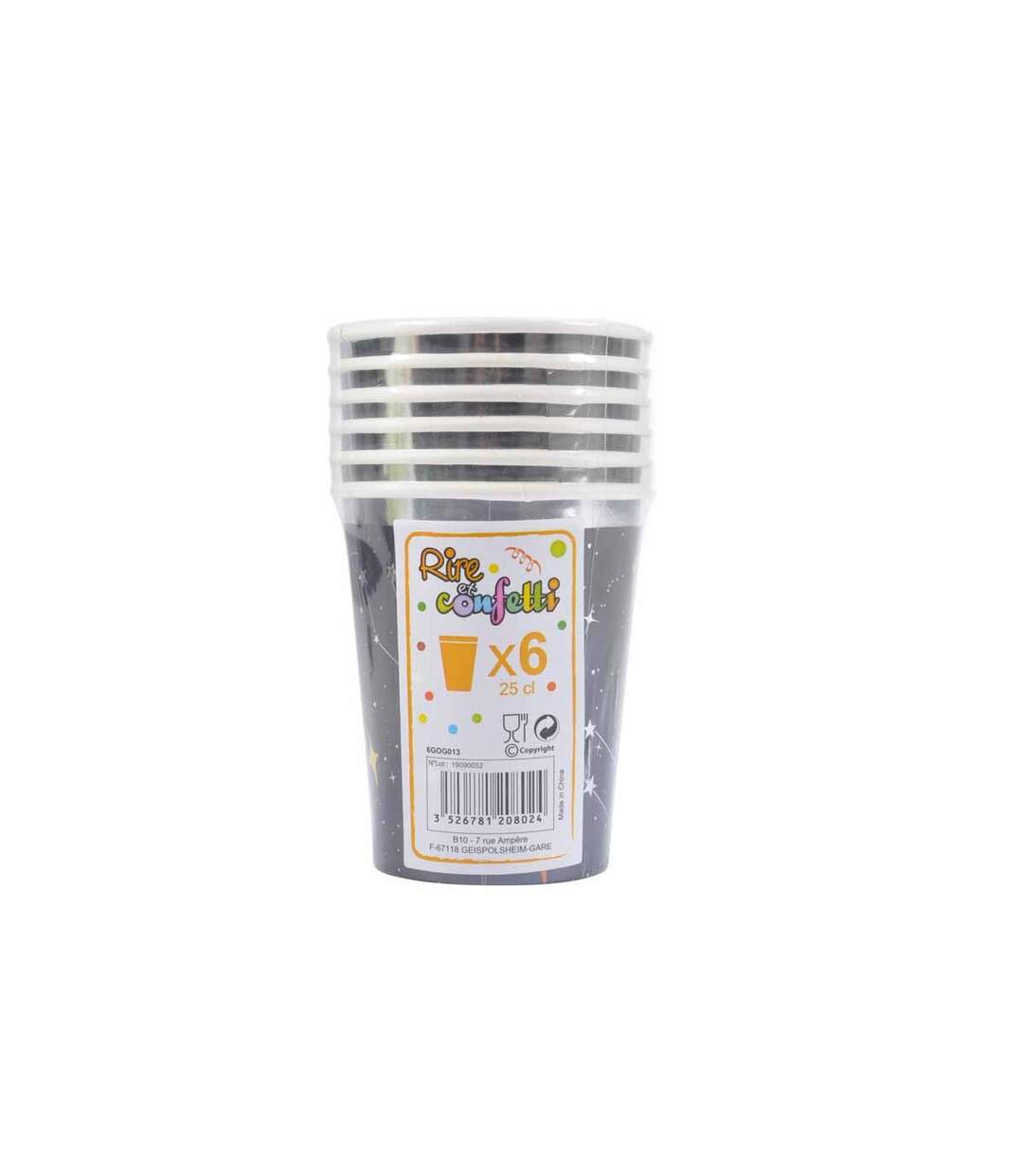 Lot de 6 Gobelets en Papier Espace 25cl Bleu-2