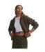Womens/ladies High Pile Cropped Fleece Jacket Green Under Armour-1