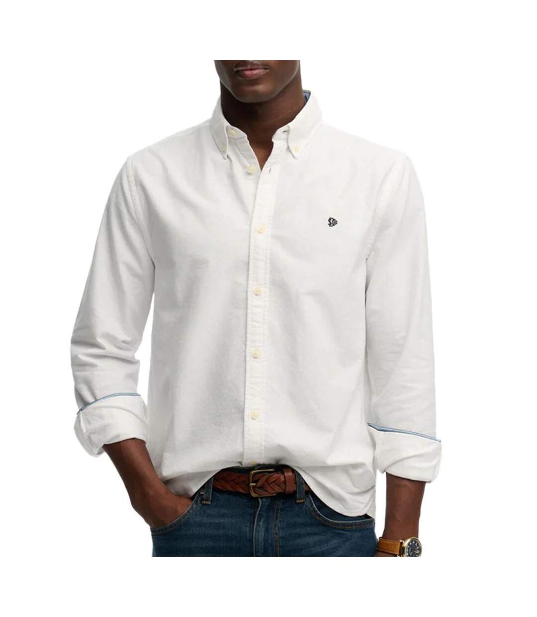 Chemise blanche homme superdry preppy-1