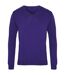 Premier Mens V-Neck Knitted Sweater (Purple) - UTRW1131