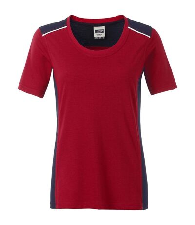 T-shirt de travail manches courtes - Femme - JN859 - rouge