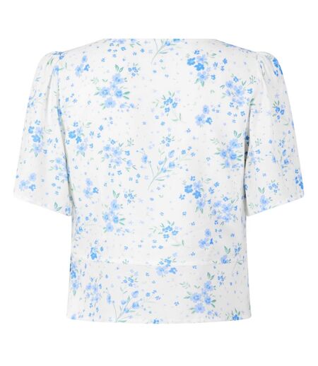 Womens/ladies Keyhole Regular Short-sleeved Blouse White Jack Wills