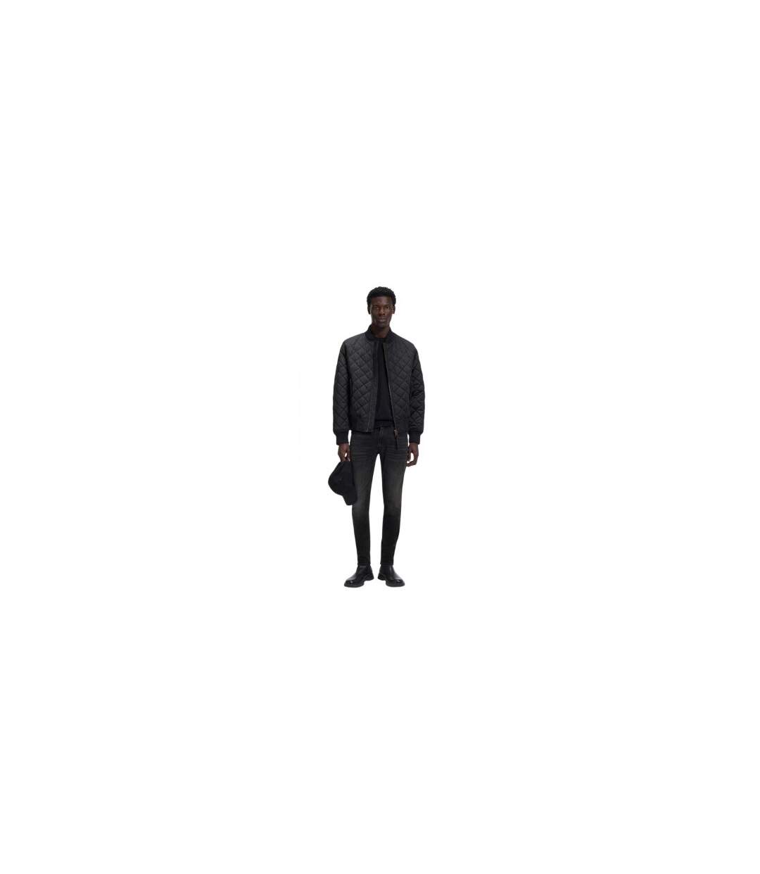 Mens 5 Pockets Skinny Jeans Black Hugo-1