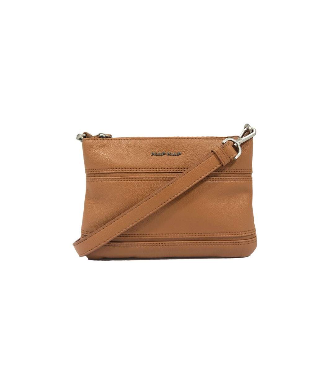 Naf Naf - Sac pochette en cuir Camélia - camel - 8579-1