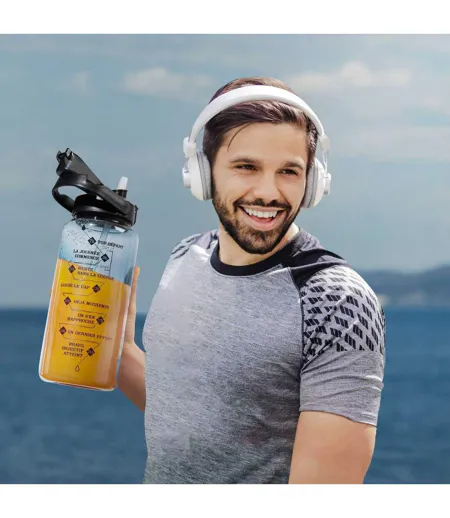 Gourde Bouteille Motivation 2L Transparent